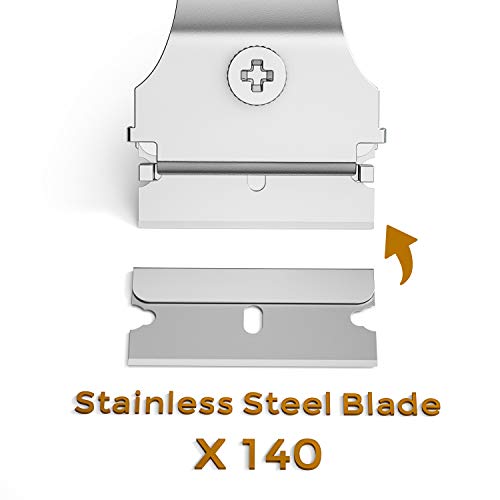 Nicpro 140 Pack Single Edge Razor Blades Replacement Industrial Cutter Refill For All Standard Utility Scraper Knife, Paint & Sticker Remove