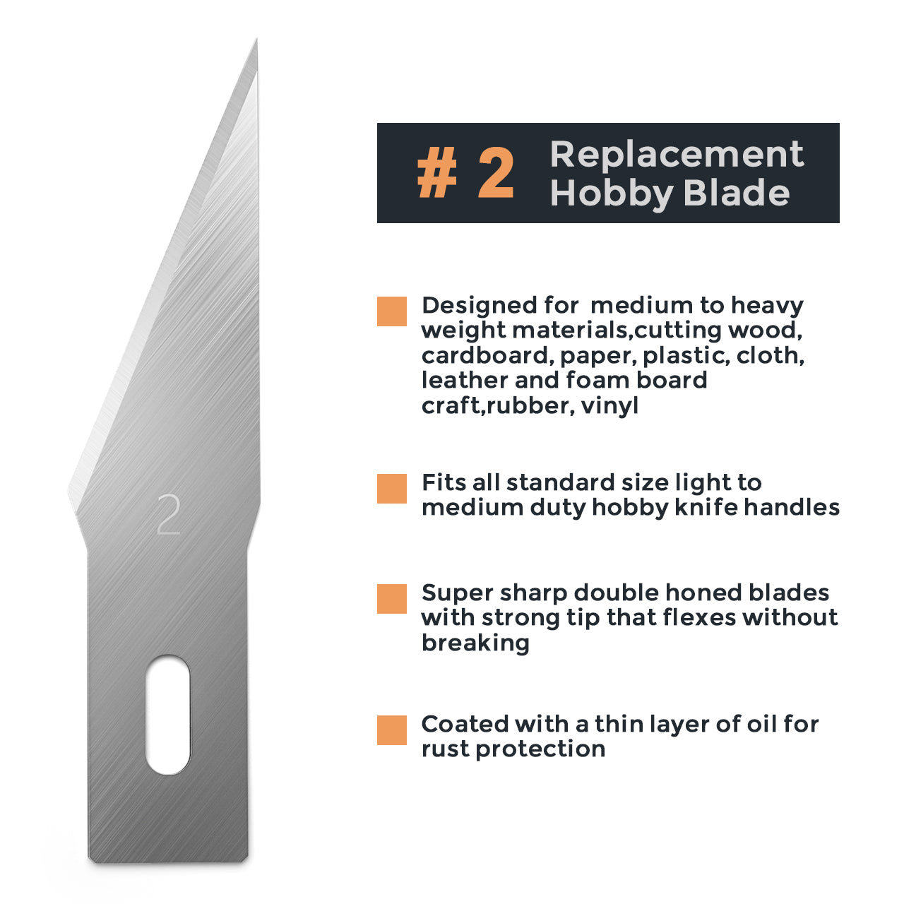 Nicpro 120 PCS Hobby Blades Set  , #2 Exacto Blades Refill  for  Art Craft, Hobby, Scrapbooking, Stencil