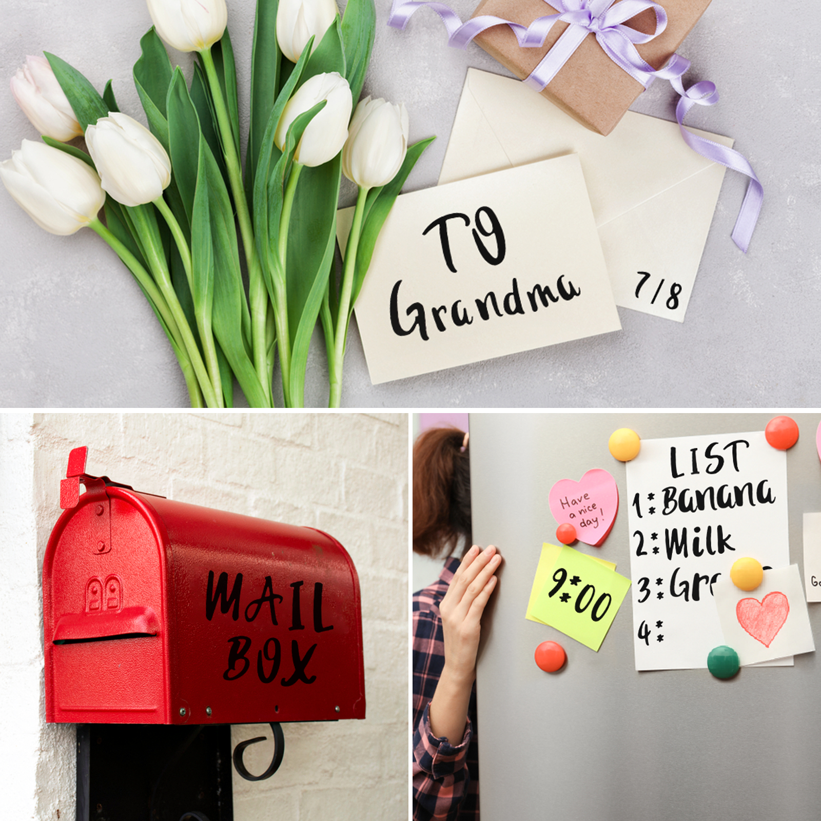 Nicpro Vinyl Letter Waterproof Stickers, 10 Sheets Self-Adhesive Black Letter Stickers, Alphabet Number Decals for DIY, Scrapbooking, Sign, Door, Address Number (1 Inch, Black)