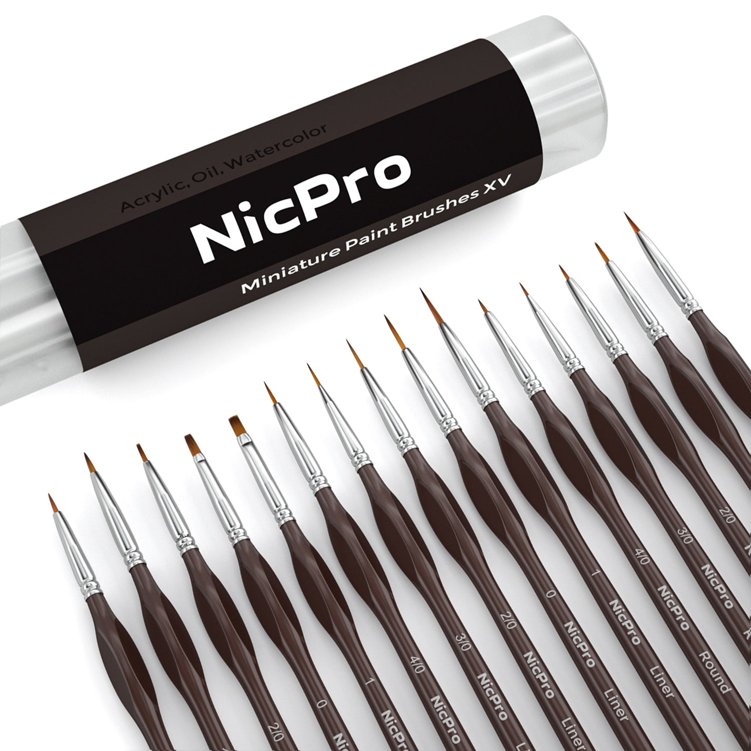 Nicpro Micro Detail Paint Brush Set,15 Tiny Professional Miniature Fin