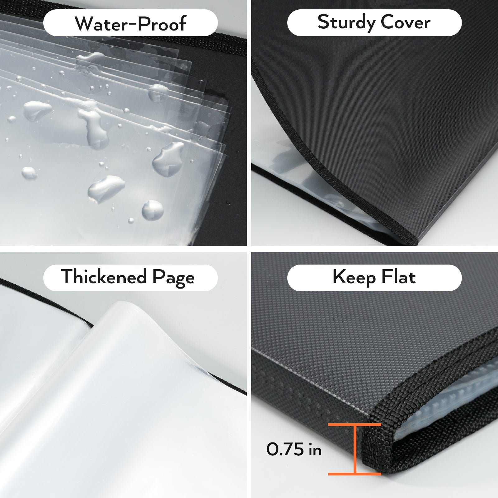 Nicpro 11x14" Art Portfolio Folder, 30 Pockets Display 60 Pages Art Painting Portfolio Binder with Clear Plastic Sleeves, Presentation Storage Book for Kids & Artists Artwork Drawing - (Black)