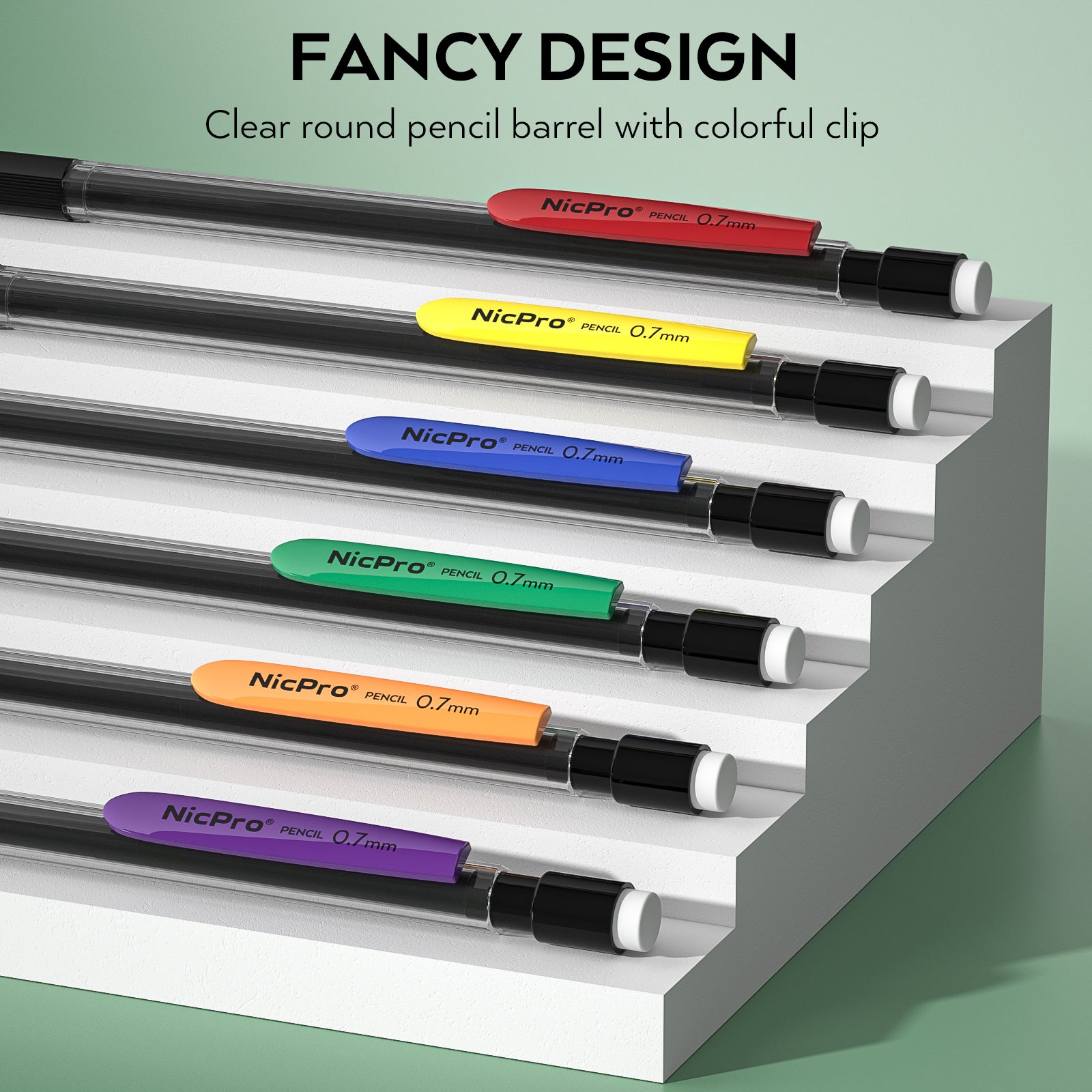 Nicpro 24 PACK 0.7 mm Mechanical Pencil Set, Lead Pencil Bulk with 2 Tubes HB #2 Lead Refills & Eraser Refills, Cute Mechanical Pencils for School Kids Art Writing, Drawing, Drafting, Sketching