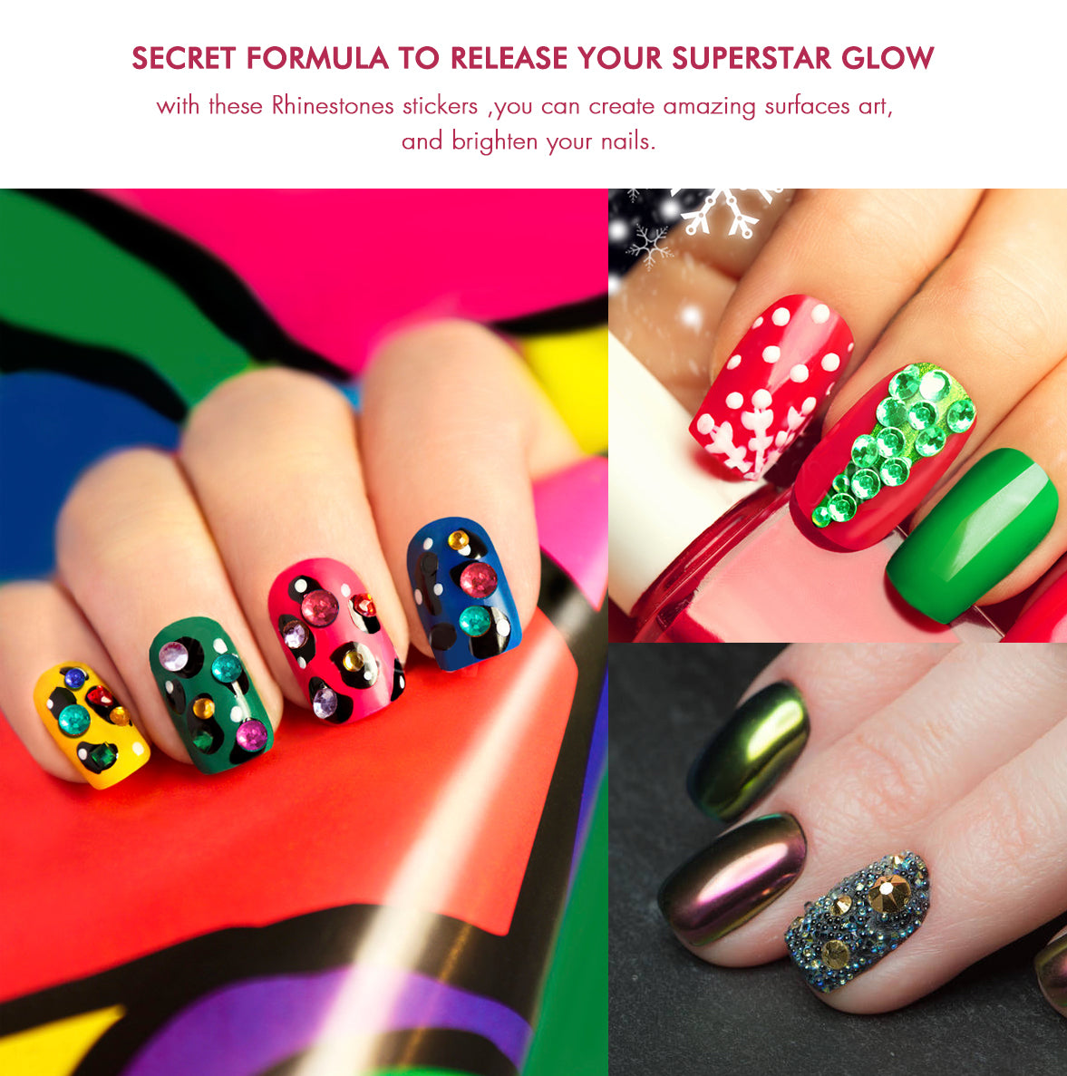 Nicpro Self-Adhesive Rhinestone Stickers Face Gems Body Jewels 4125 Pieces Crystal in 3 Size 25 Colors,25 Embellishments Sheet for Nail,Crafts,Festival,Carnival,Makeup