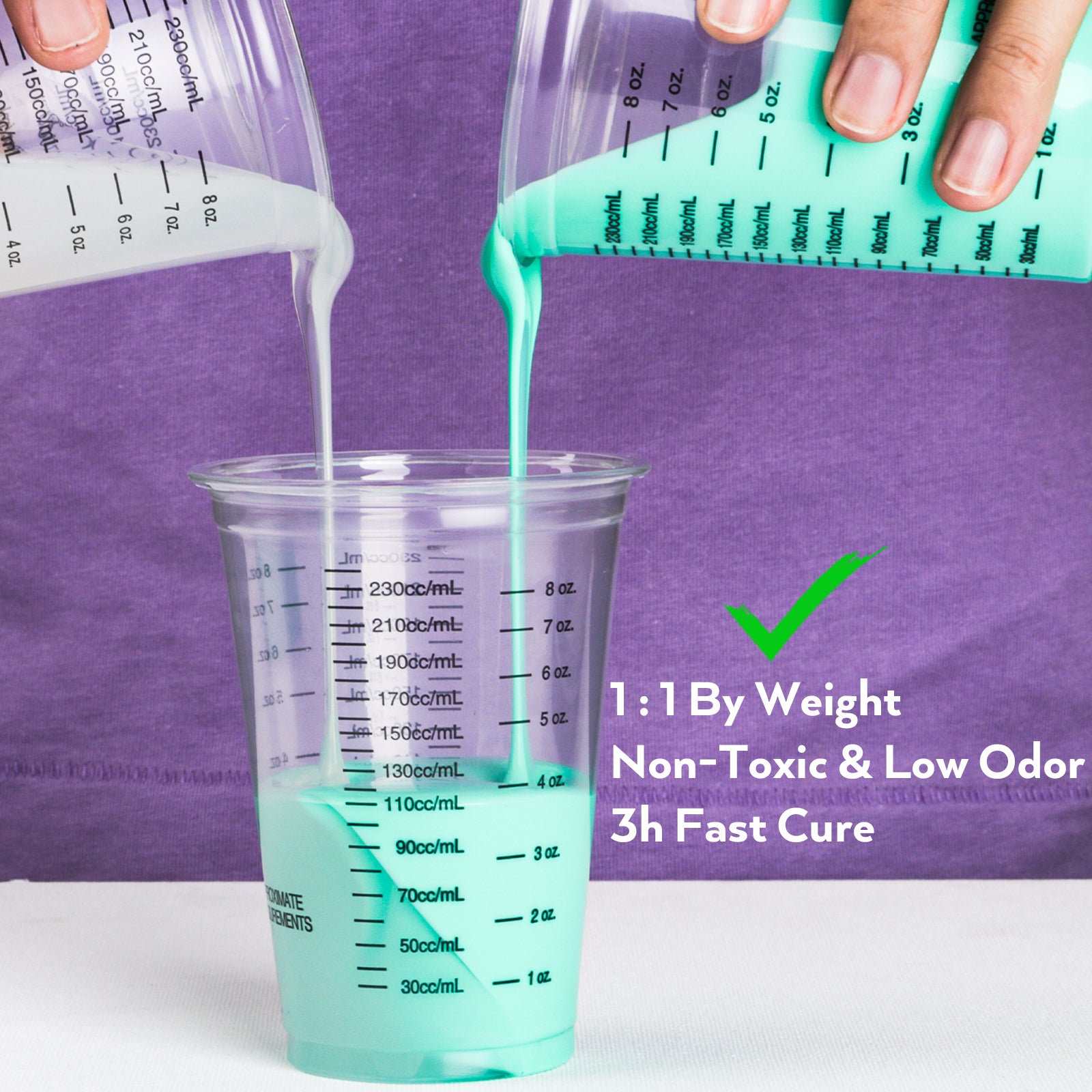 Nicpro 80 oz Silicone Mold Making Kit 20A, Platinum Liquid Silicone Rubber for Mold Maker, Jade Green Flexible & Food Safe Mix Ratio 1:1 for Casting 3D Resins Molds DIY with Gloves, Sticks & Cups