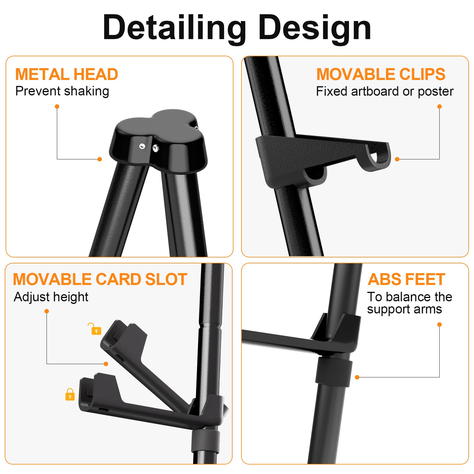 Nicpro Folding Easels for Display, 3 Pack 63 Inch Metal Floor Easel Stand Tripod Black Portable for Artist Poster Wedding with Carry Bag