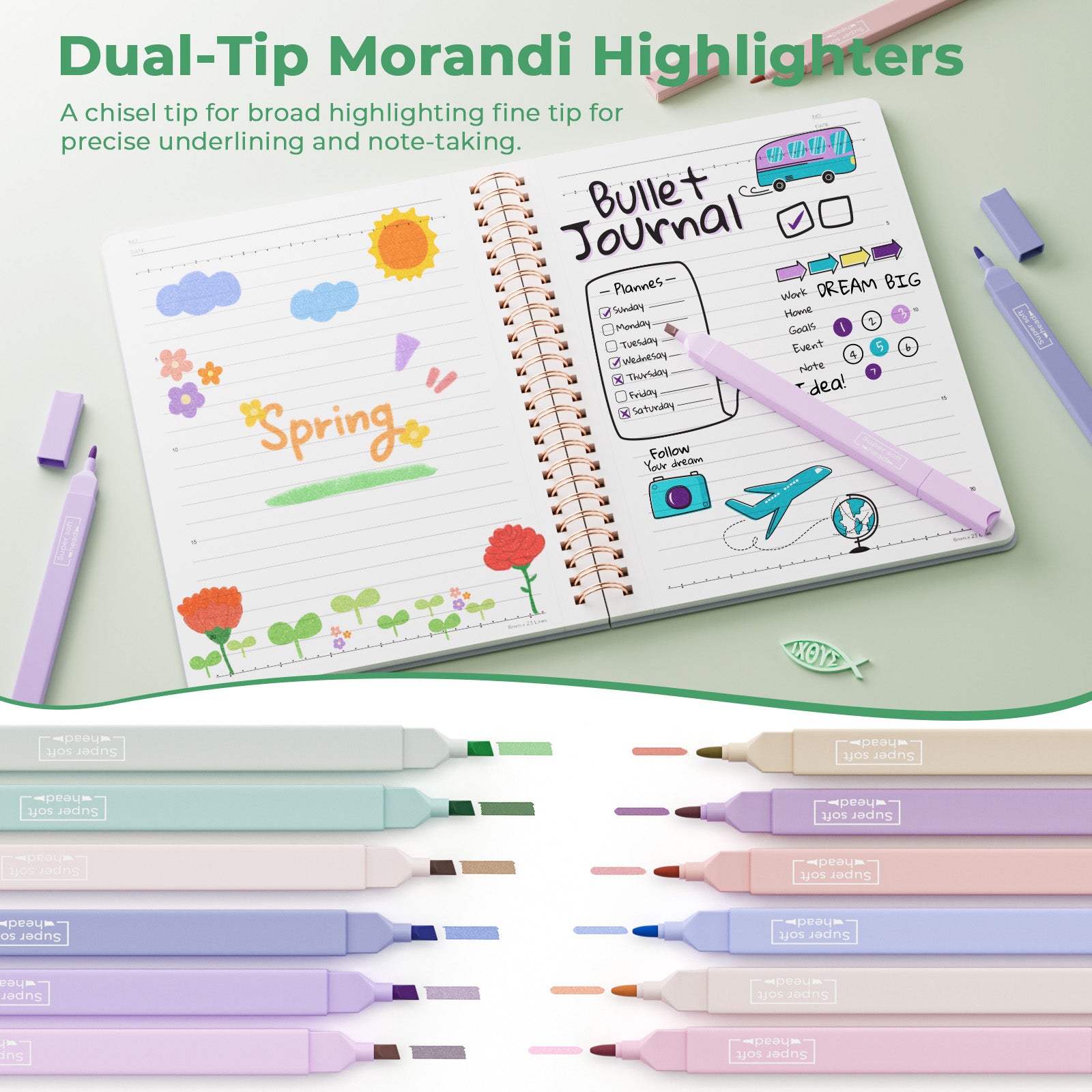 Nicpro 76PCS Bible Study Supplies Journaling Kit with Tabs, Notebook, Highlighter and Pen Case - Annotation Kit, Study Group Essentials Accessories Set for Women, Students, Beginner Christian Gifts
