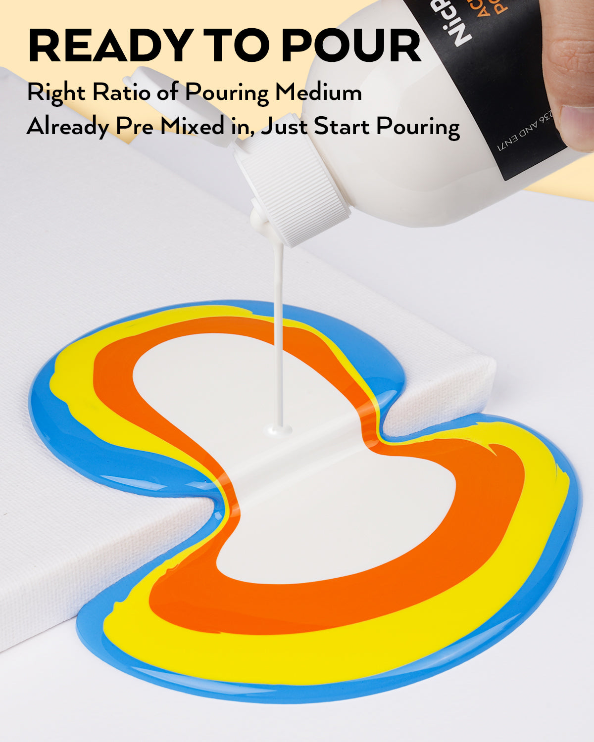 Nicpro 14 Colors 8.45oz Acrylic Pour Paint Supplies Kit, Large Volume Premixed High Flow Painting Bulk Set with Canvas, Wood Natural Slices, Pouring Oil, Tools Gloves, Strainer, Cups for Beginner DIY