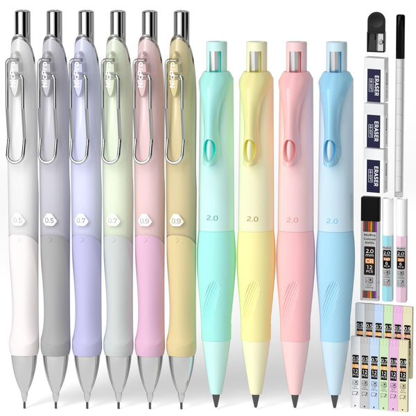 Nicpro Aesthetic School Supplies, 46 PCS Mechanical Pencil Set with Pe