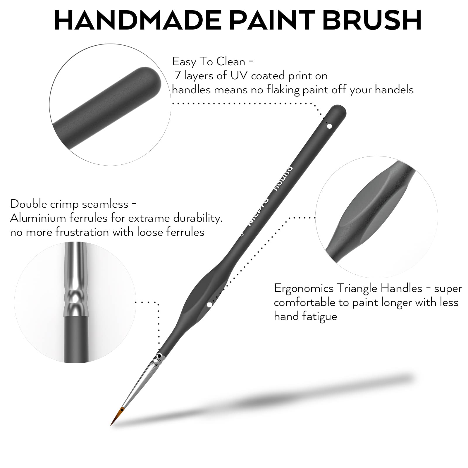 Detail Paint Brush Set Rock Ninja 13pcs Miniature Brushes For Fine