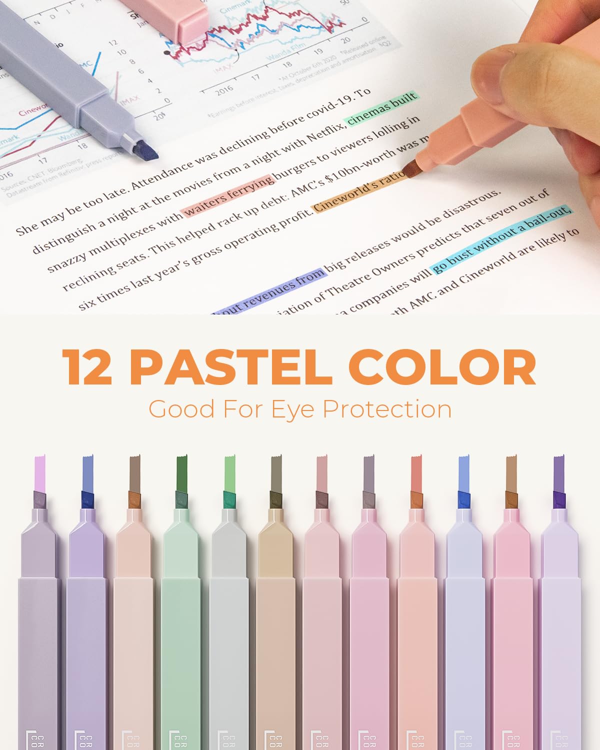 Nicpro Pastel Highlighters, 12PCS Aesthetic Cute Highlighters with Soft Chisel Tip Fast Dry & No Bleed Bible Highlighters, Aesthetic School Supplies for Teens & College Students