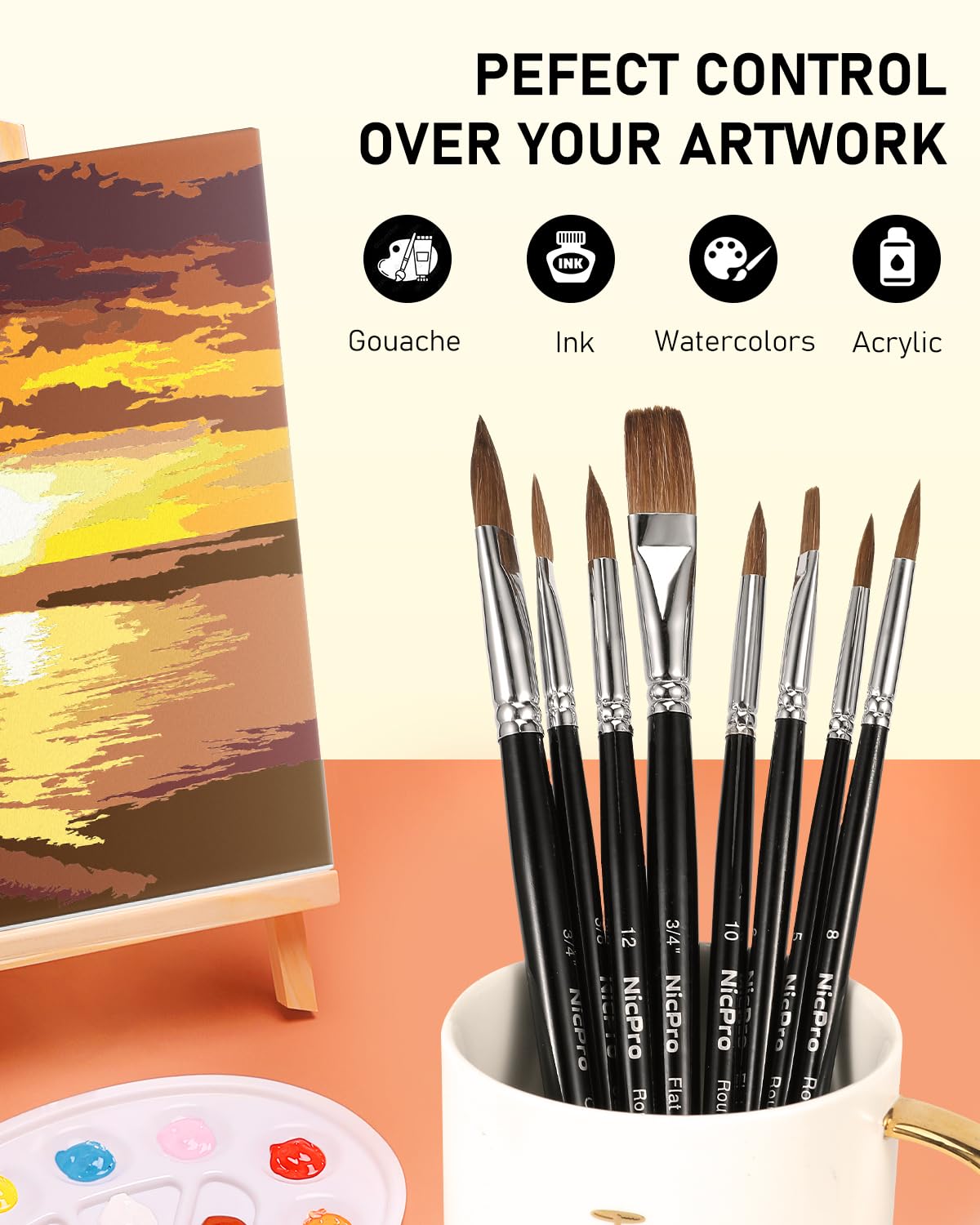 Best Model Miniature Paint Brushes - Small Detail Art Paint Brush Set - 10  pcs