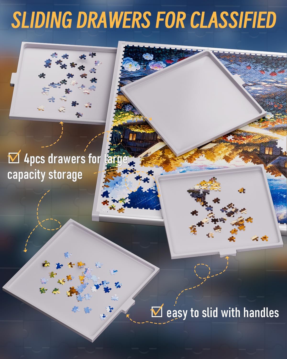 Nicpro 1500PCS Non-Wood Jigsaw Puzzle Board for Adults, Large Size 35
