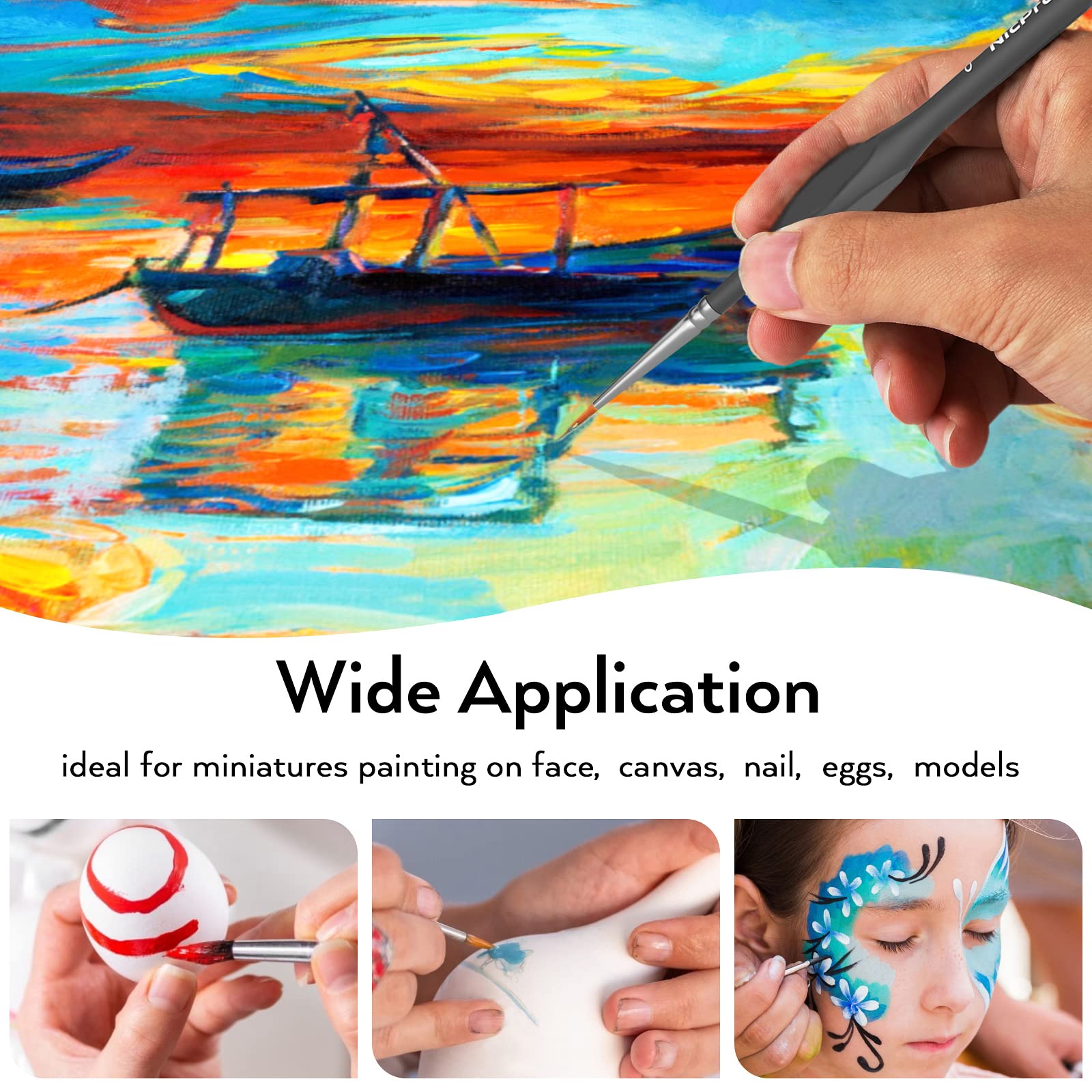 Detail Paint Brush Set, Fine Miniature Detail Paint Brush, Paint Brushes  Perfect for Watercolor, Oil, Craft Model Painting 15pcs 