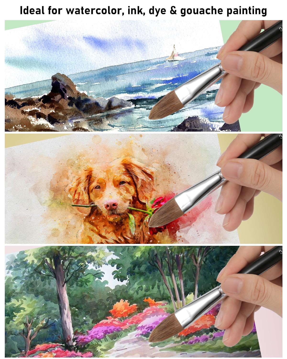 Watercolor Paint Brush Art, Art Brush Watercolor Gouache