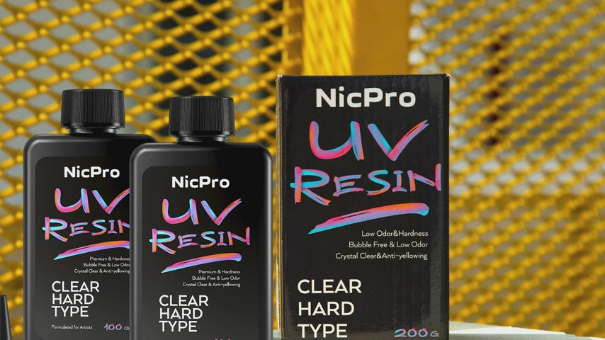 Nicpro UV Resin 200g, 2 PCS Upgrade Crystal Clear Ultraviolet Epoxy Resin  Glue Kit, Low Odor & Quick Curing Sunlight Hard UV Resin for Jewelry  Making