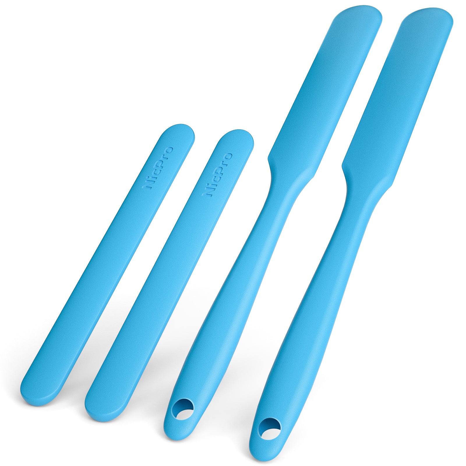 Nicpro Silicone Stir Sticks Kit, 2 PCS Silicone Resin Popsicle Sticks & 2 PCS Silicone Spatula Scraper for Mixing Resin, Wax, Paint, Epoxy, DIY Crafts
