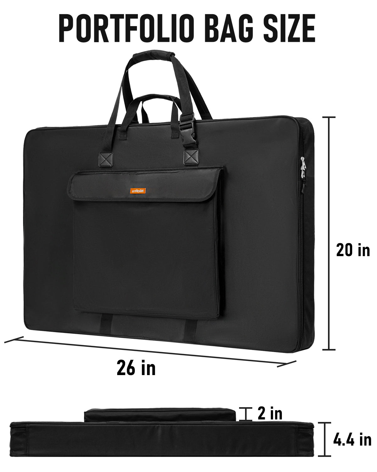 WATERPROOF ART PORTFOLIO Bag 20 X 26 for 18 X 24 Artworks with Outer  Pockets $24.01 - PicClick