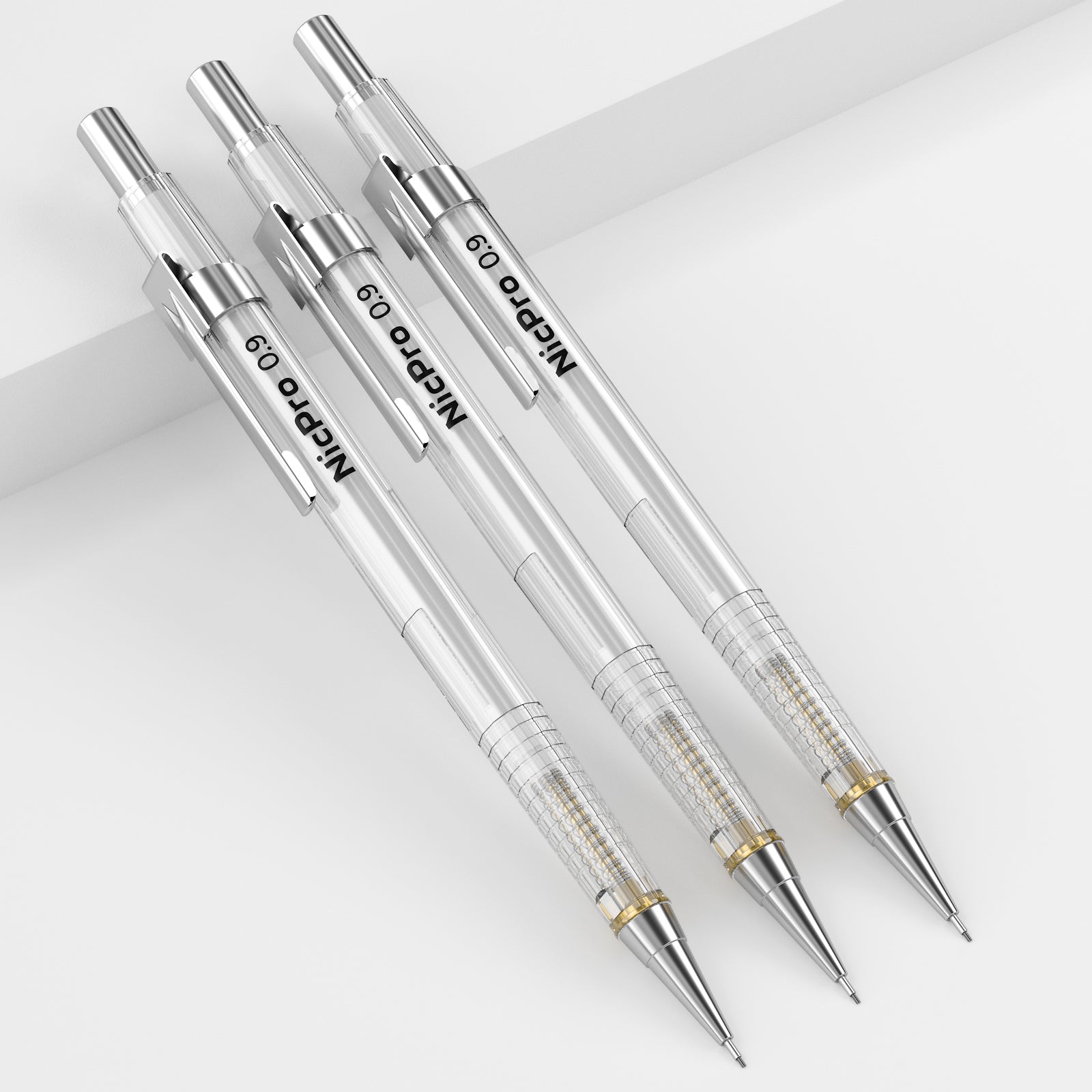 Essential Mechanical Pencil Set - 4 Sizes: 0.3, 0.5, 0.7 & 0.9mm with HB Lead & Eraser Refills