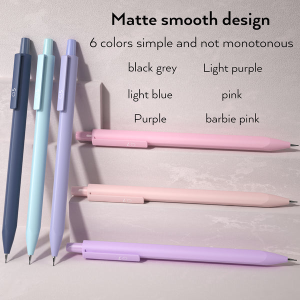 Nicpro Pastel Mechanical Pencil Set, 6 PCS Cute Aesthetic Mechanical Pencils 0.5 & 0.7 mm , with 6 Tubes HB Lead Refills, 3 Erasers for Student Writing, Drawing, Sketching- Come with Case