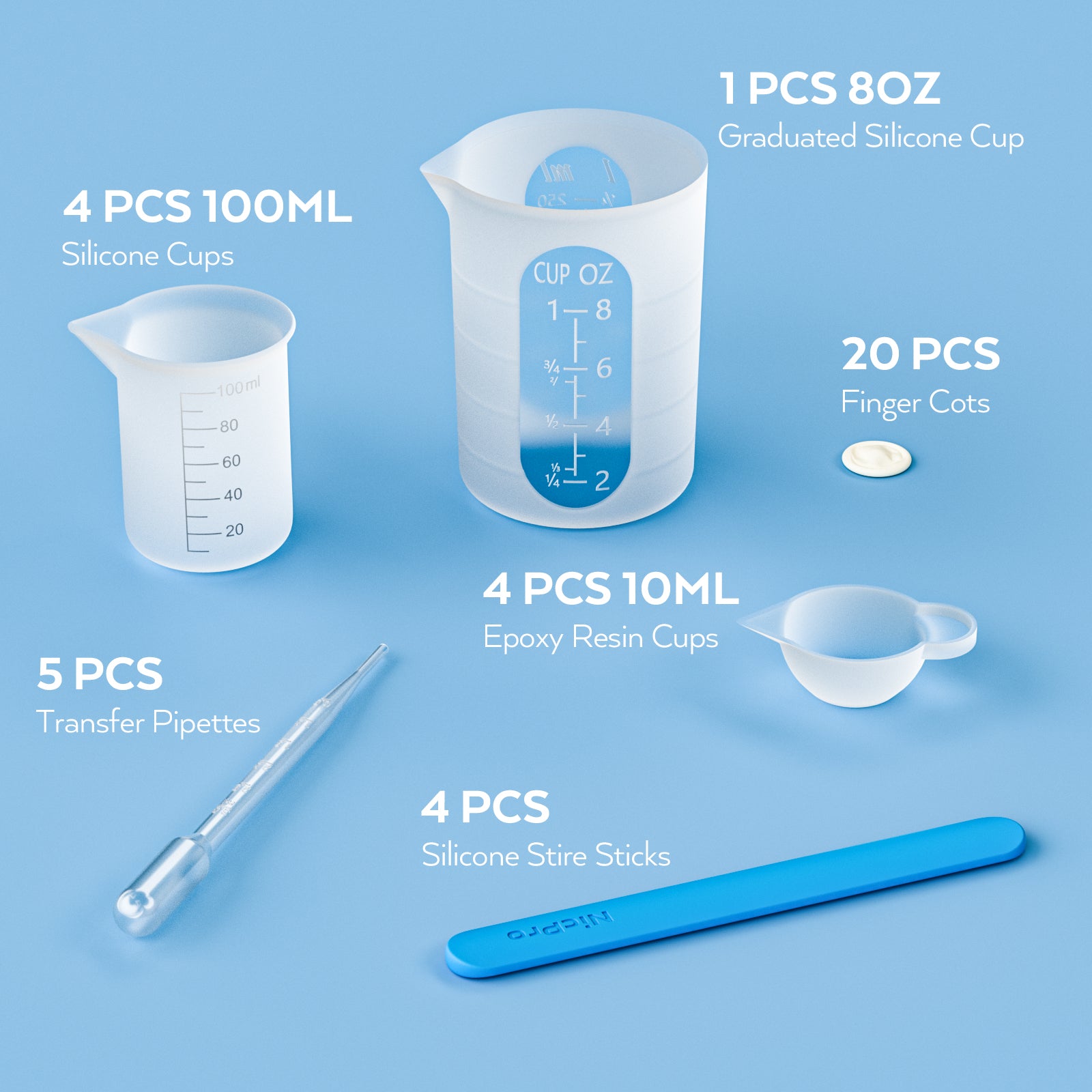 Silicone Measuring Cups for Epoxy Resin,Resin Supplies with 250&100Ml Silicone  Cups for Resin,Molds,Jewelry Making 
