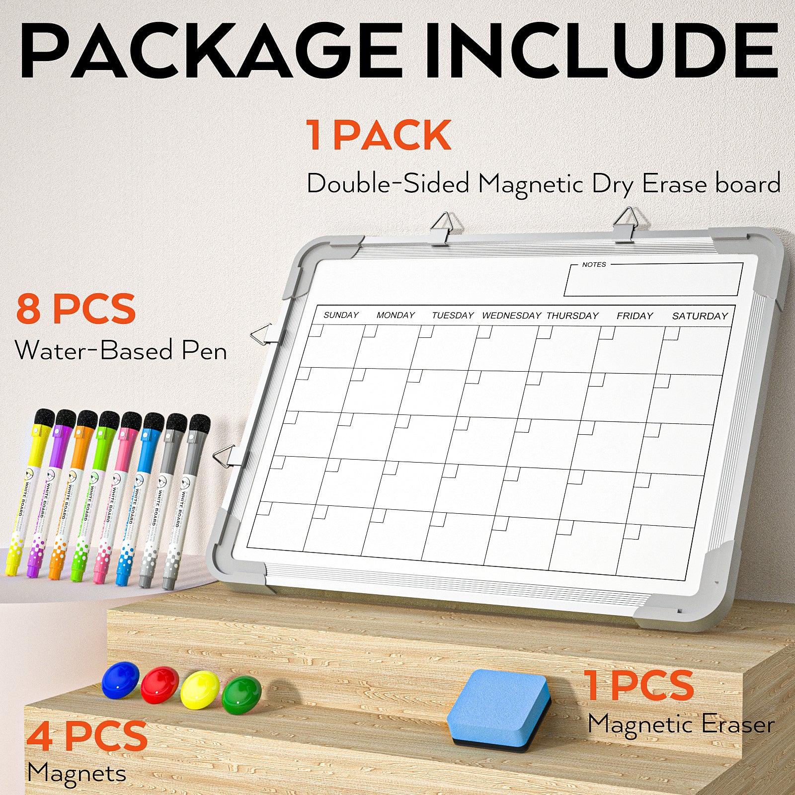 Magnetic Menu Board 11 X 16 Dry Erase Calendar Set With 4