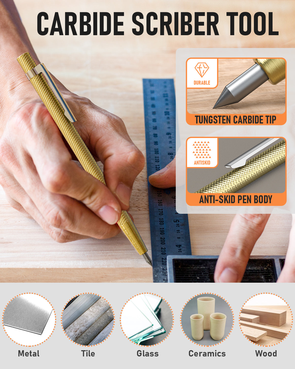 Nicpro 10PCS Mechanical Carpenter Pencil Set with Built-in Sharpener,