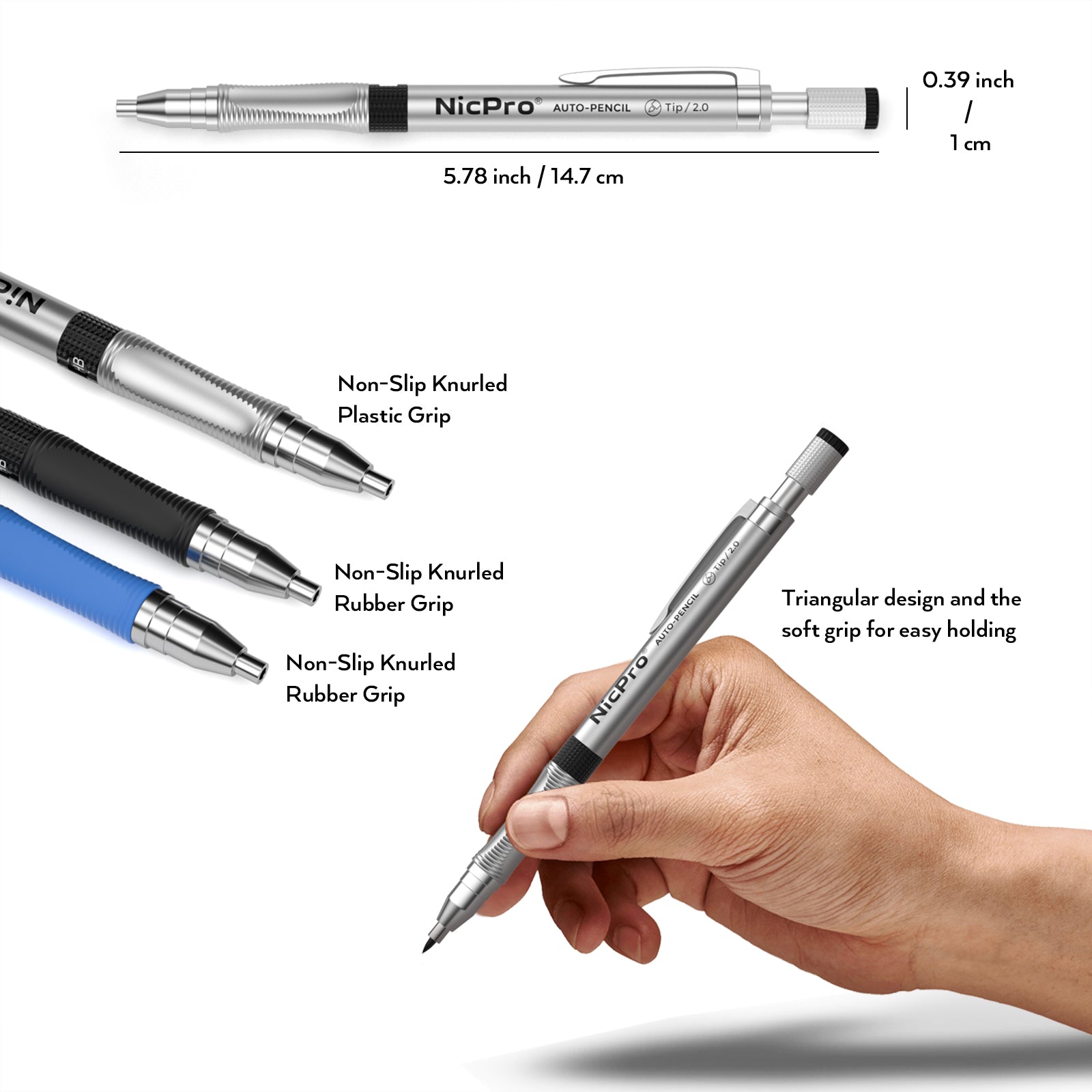 Nicpro 11 Pieces Colors 2mm Mechanical Pencil Set, 3 PCS Nicpro 11 Pieces Colors 2mm Mechanical Pencil Set, 3 PCS