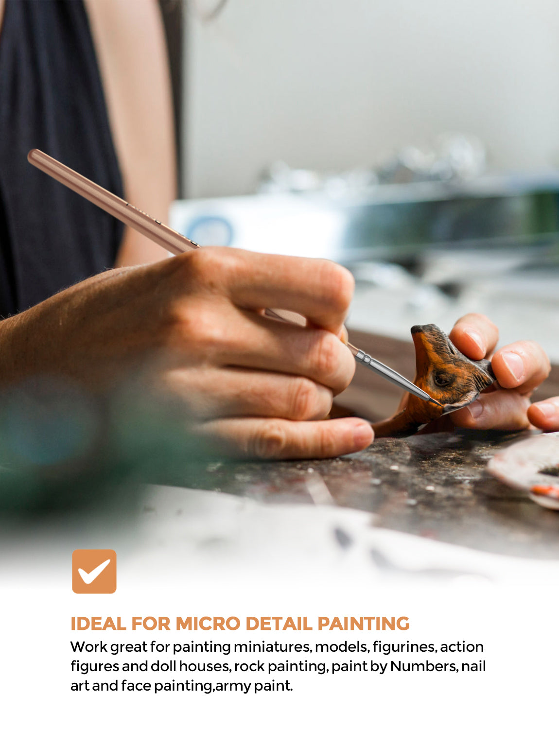 Nicpro 10PCS Micro Fine Detail Paint Brush Set, Macaron Pastel Small M