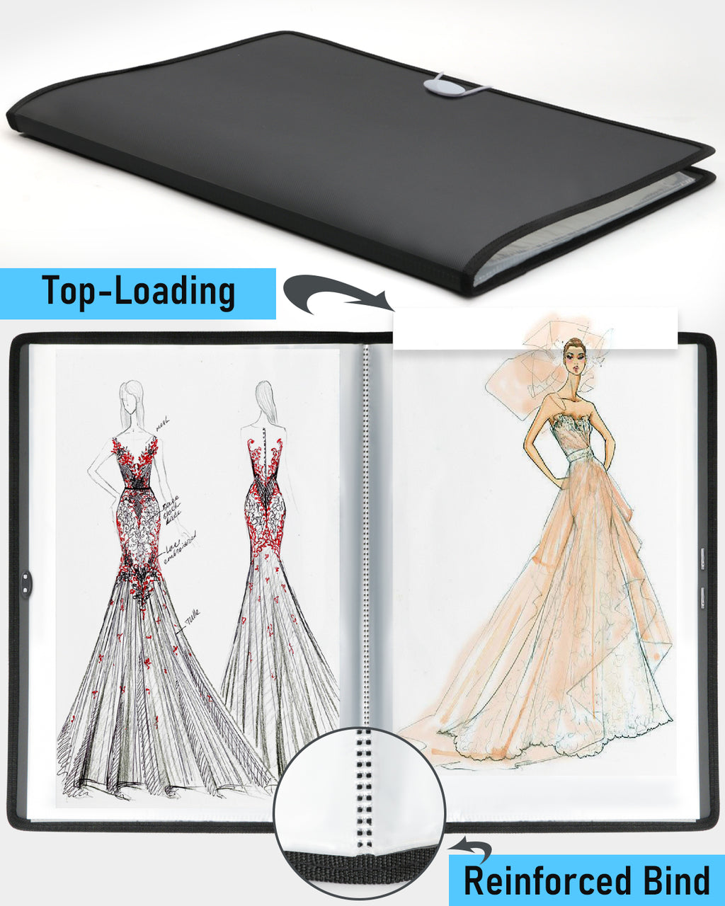 Artist Folder Nicpro Art Portfolio 11x17, Upgraded Large Portfolio Folder for Artwor