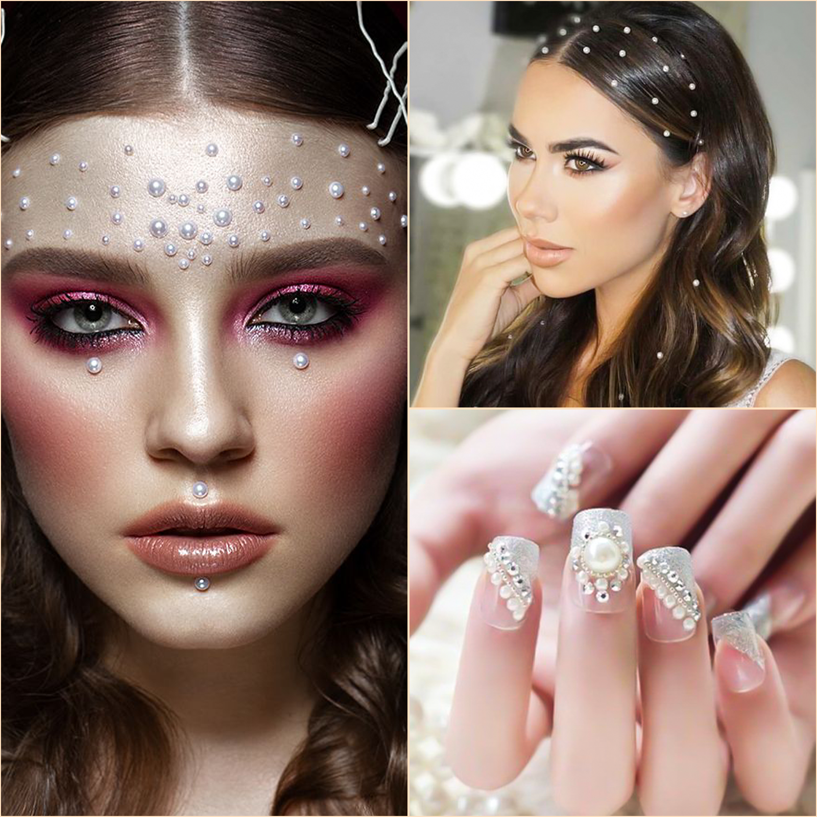Self Adhesive Rhinestone Pearl Makeup Face Gems 16 Colors - Temu