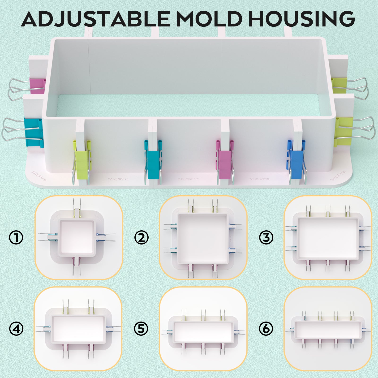 Adjustable Mold Housing Kit for Silicone Molds Making - Plastic Housing  Frame for DIY Silicone Rubber Mold Making - Free Combination Mold Housing  for