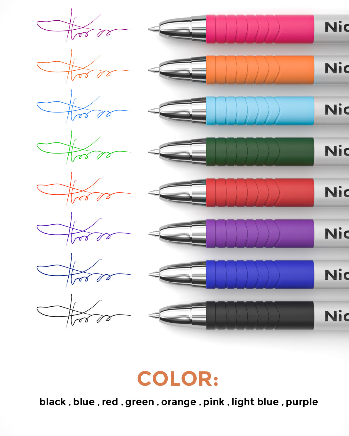 Nicpro 8 PCS Bible Pens No Bleed Through,Colors Highlighter Journal Ballpoint Ink Note Taking 0.7 mm Planner Drawing Writing Bullet Journaling Pen Set