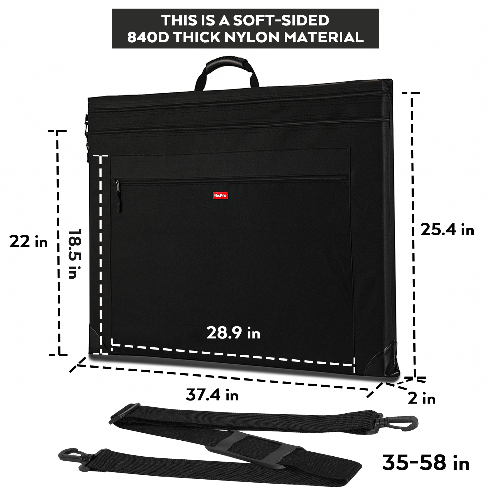  Large Size Art Portfolio Bag with Nylon Shoulder, 24 x 36  inches Light Weight Poster Storage Bag Board Holder with Handle and Zipper  for Poster, Sketching and Drawing : Arts, Crafts