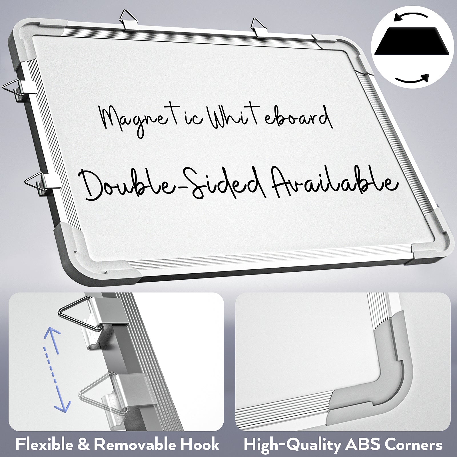  Dry Erase White Board - 12''x16'' Magnetic Large Desktop  Whiteboard with Stand, Portable Double-Sided White Board with 10 Markers, 4  Magnets, 1 Eraser, for Drawing/Memo/to Do List/Desk/School (Gold) : Office