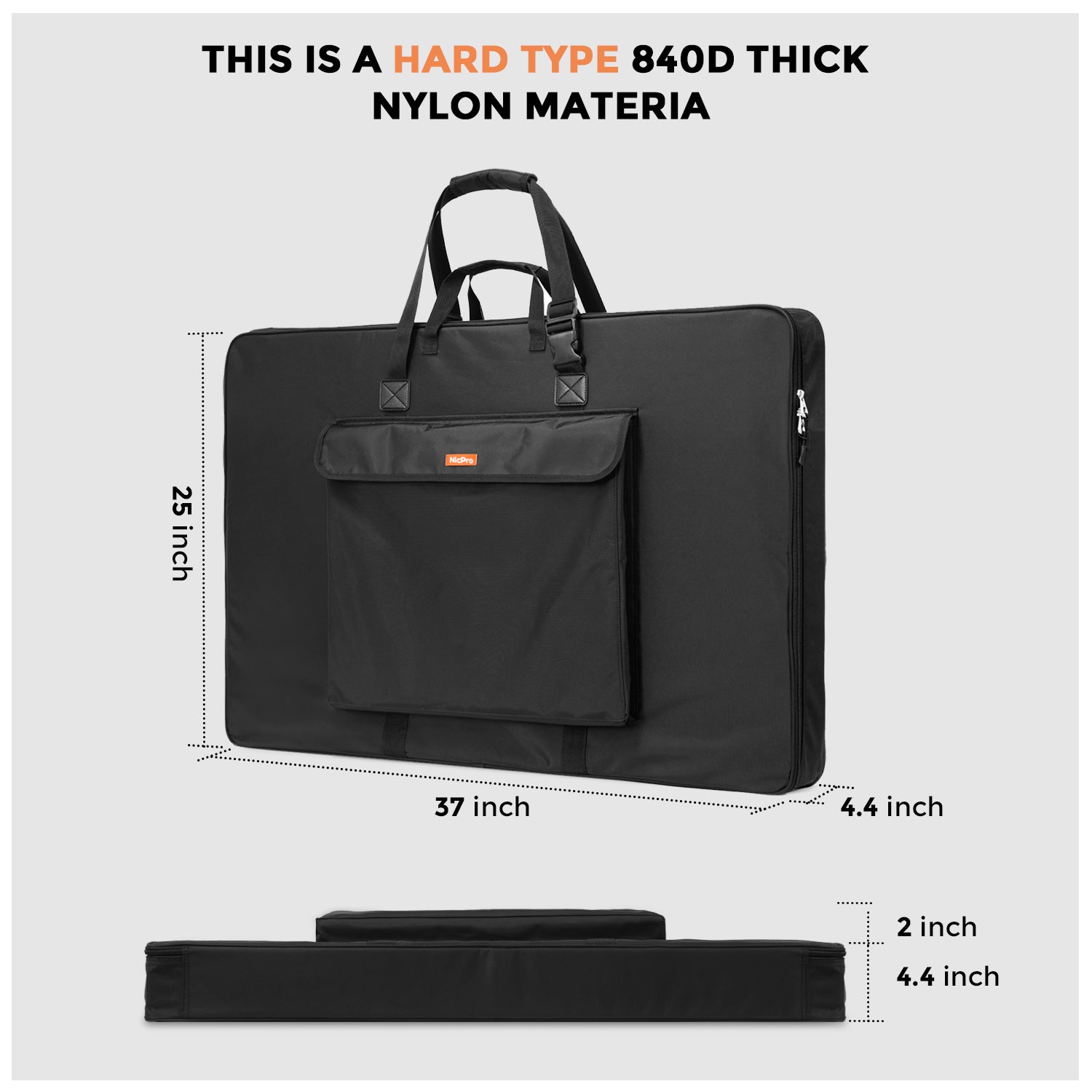  Nicpro Light Weight Art Portfolio Bag, 18x24 Black Art