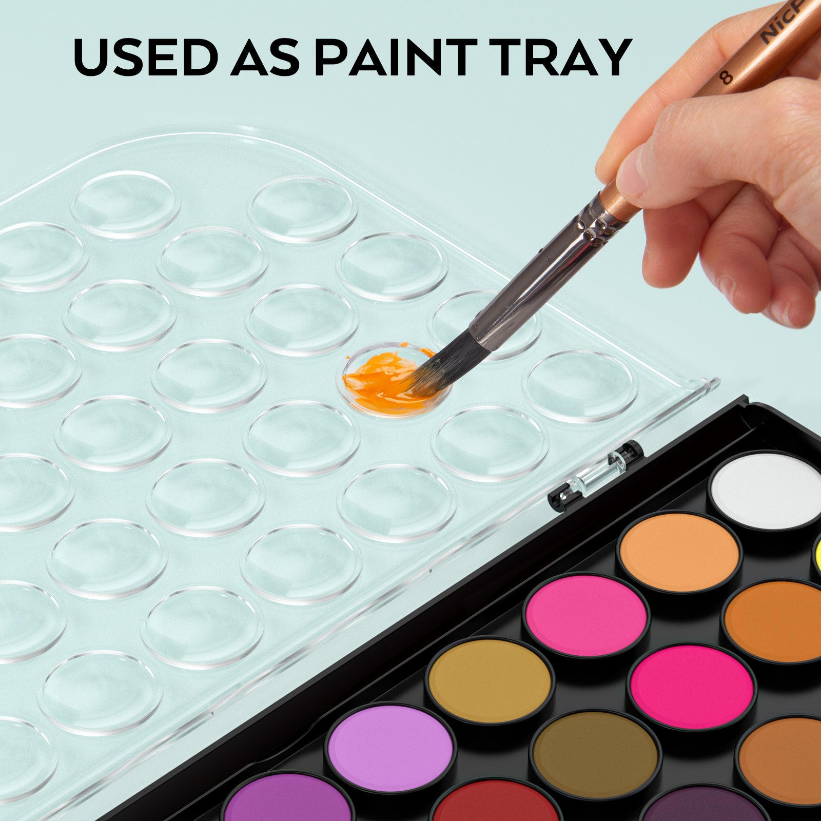 12 PCS Paint Palette Tray Plastic Round Palette for Kids and Adults DIY  Craft Professional Art Painting 