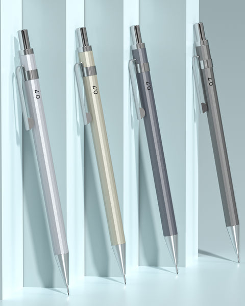 Nicpro 4PCS 0.7 mm Metal Mechanical Pencils Set, Lead Drafting Pencil for Artist Writing, Sketching, Drawing, with 8 Tubes HB Lead Refills & 3PCS 4B Erasers, 9PCS Erasers Refills | Come with Case