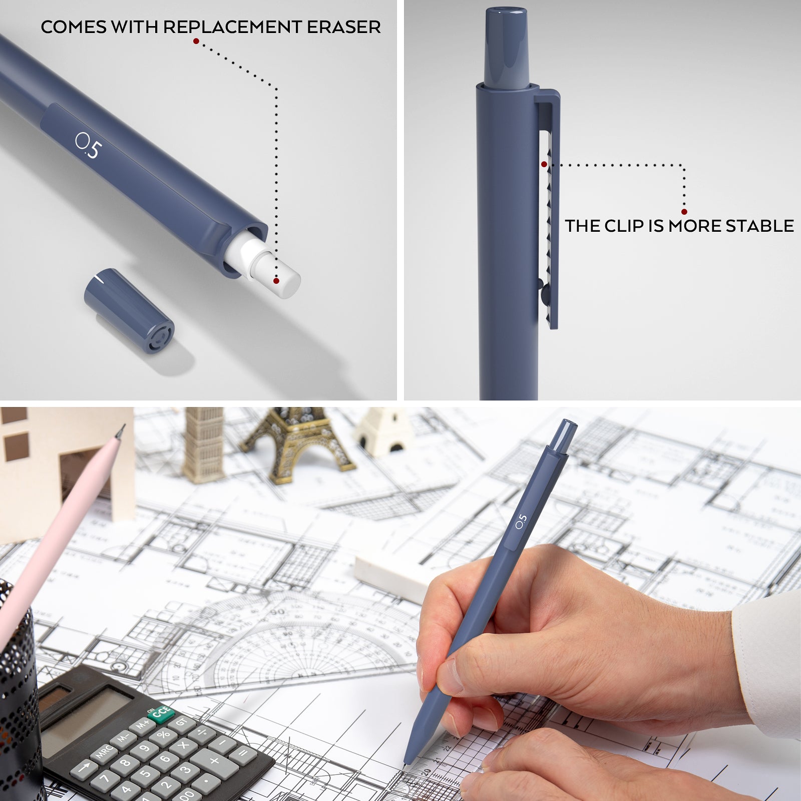 Nicpro Pastel Mechanical Pencil Set, 6 PCS Cute Aesthetic Mechanical P