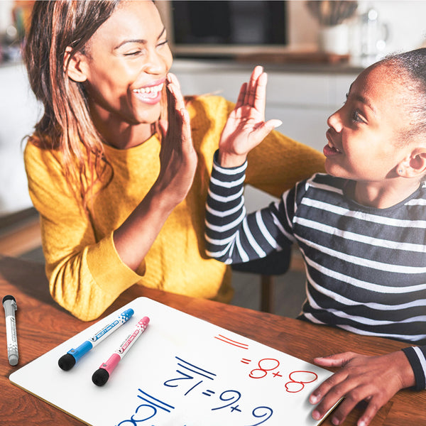 Nicpro 2 Pack Dry Erase Lap Board 9 x 12 Inches Double Sided Lapboard Bulk with 8 Water-Based Pens 2 Eraser, Learning Whiteboard Portable Drawing Board for Kid Student and Classroom Use