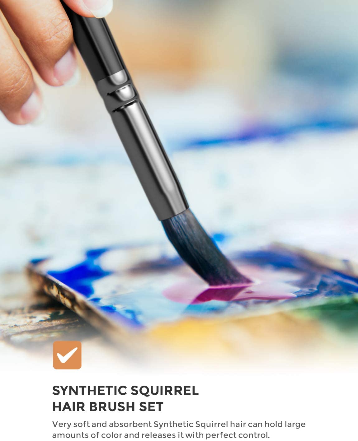 15Pcs Art Painting Brushes Set Acrylic Oil Watercolor Artist Paint Brush Kit