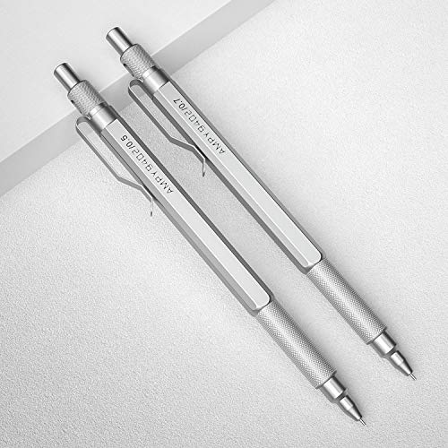 Nicpro 0.5 mm and 0.7 mm Mechanical Pencils Set With Carrying Bag, Professional Metal Artist Drafting Pencil With 4 Tubes HB Pencil Leads And 2 Erasers For Writing Drafting, Drawing, Sketch Graph