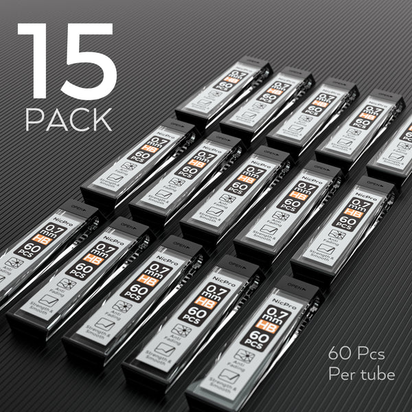 Nicpro 1200 PCS Lead Refills 0.7mm HB Break Resistant Mechanical Pencil Refills 0.7 mm, 60 Pack Per Tube, 20 Tubes