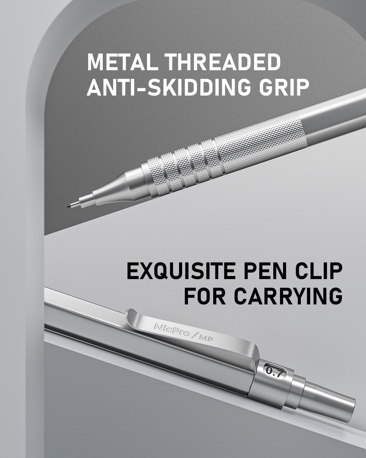 Nicpro 6 PCS Art Mechanical Pencils Set Metal, Artist Drafting Pencil