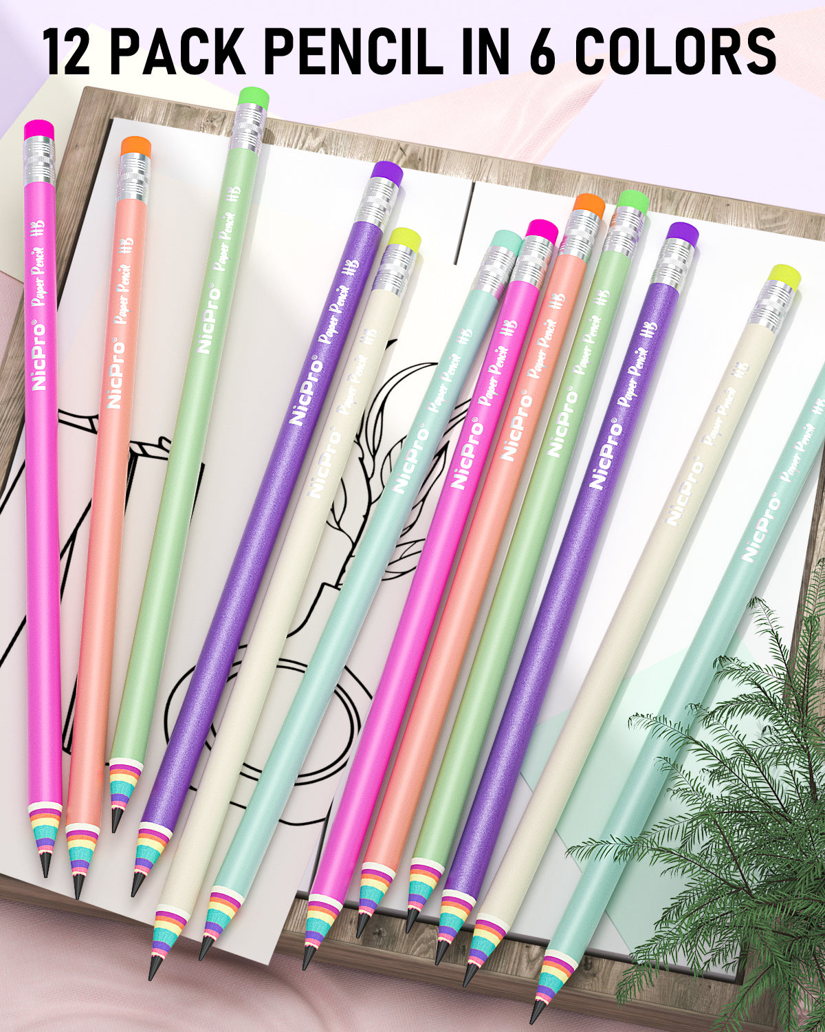 Wholesale Professional Soft Pastel Pre Sharpened Pencils Set 12